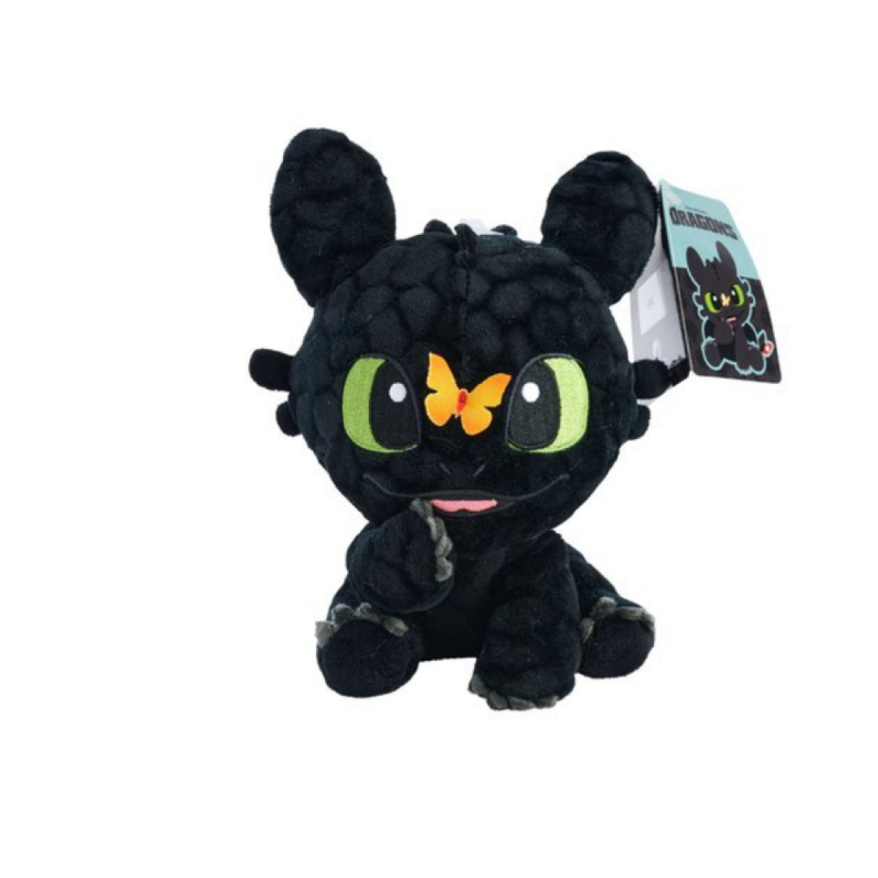 Dragons - peluche krokmou papillon noir 18 cm 